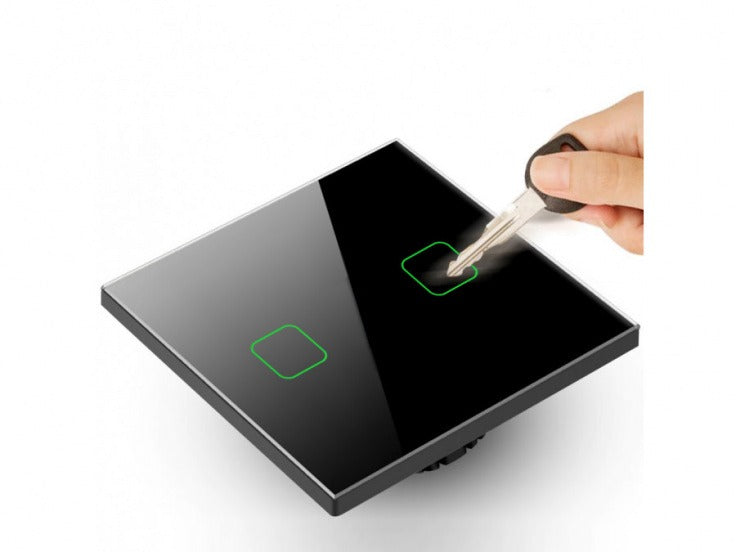 Touch wall switch black – Two-way – 1000W – LED indicator