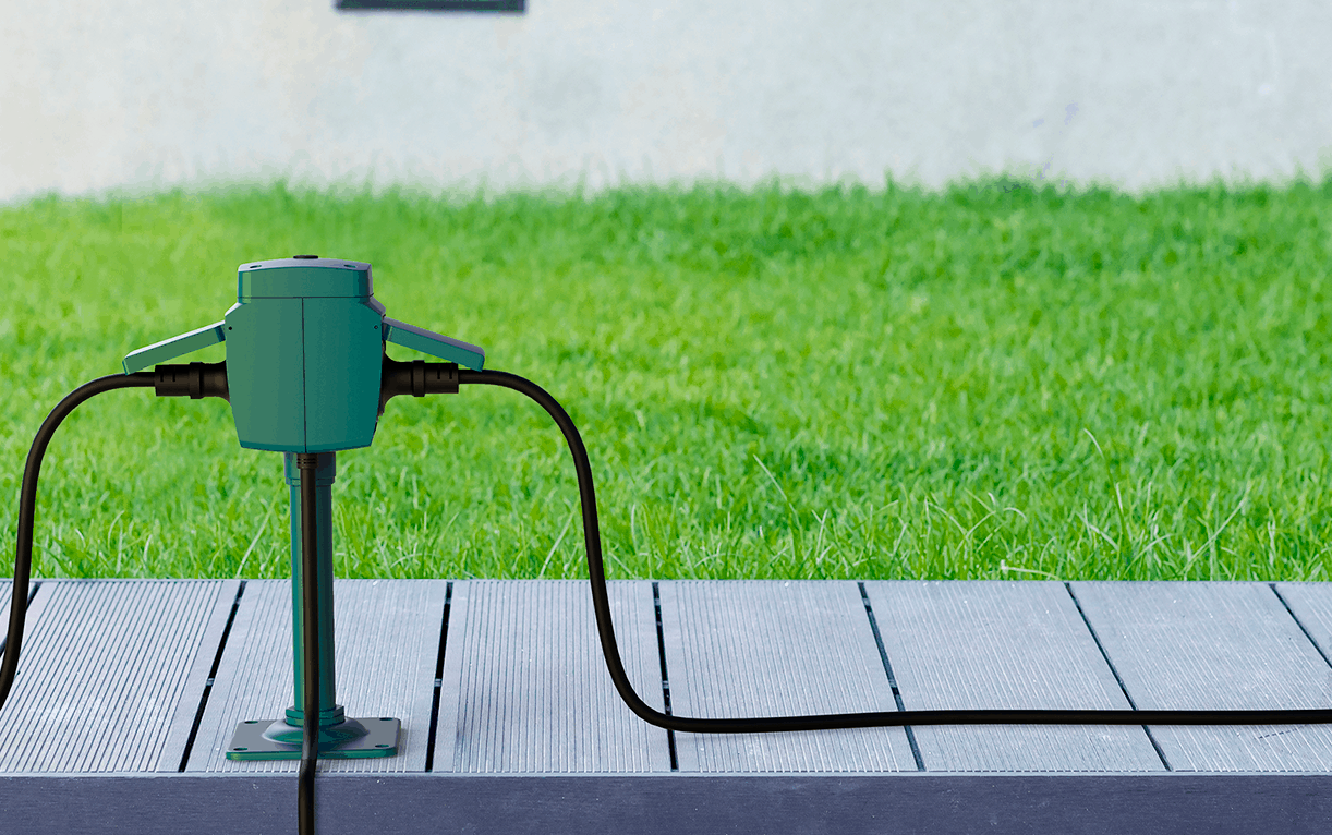 Wifi Garden Post - 2x socket + Smart Google Alexa