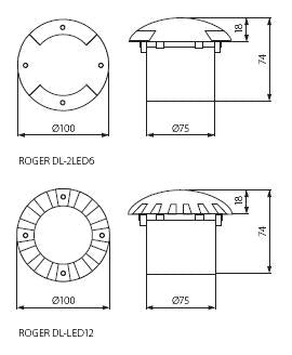 LED in-ground - ground luminaire - 6 LED driveway lights