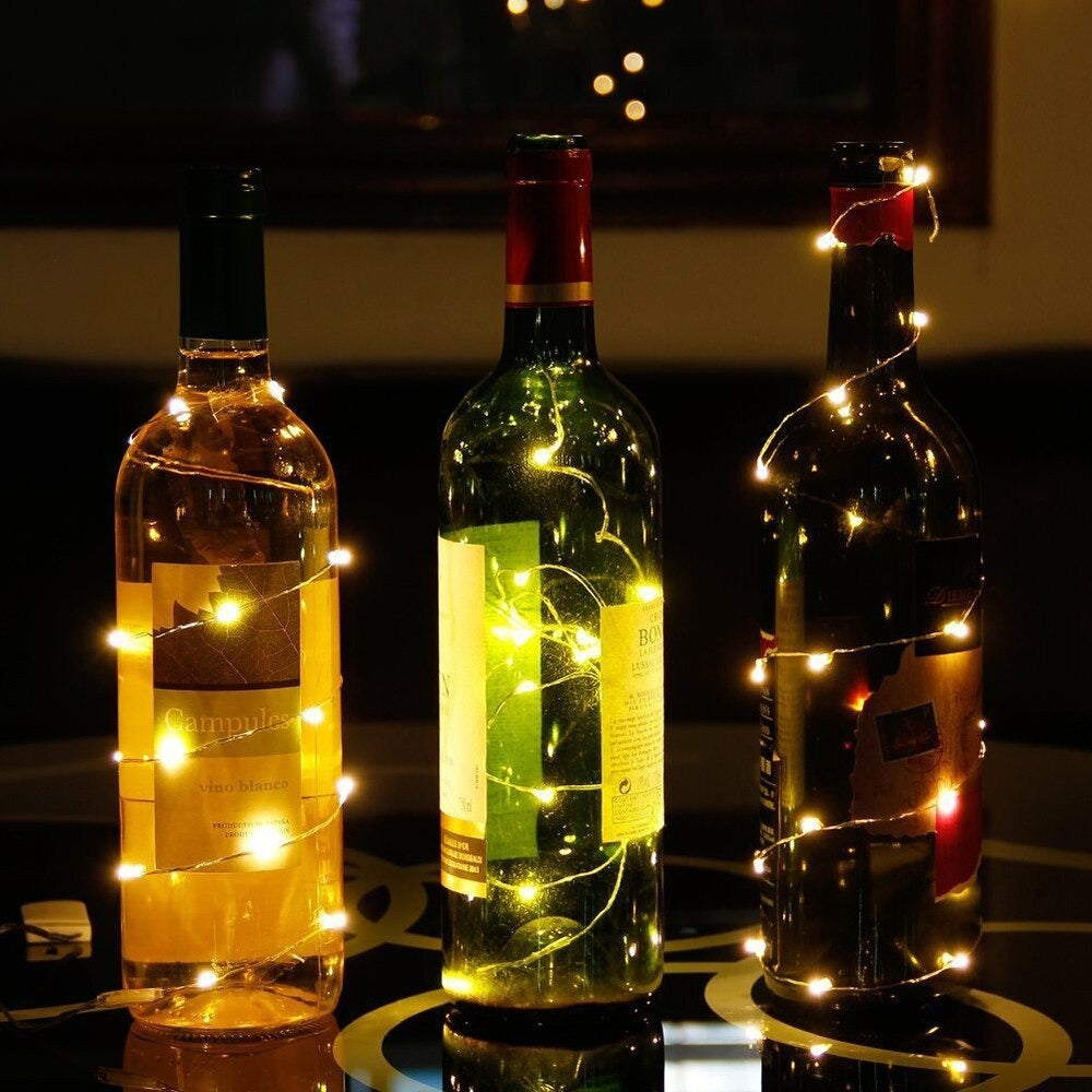 Christmas copper wire LED lighting - Red - 5 meters - Battery operated