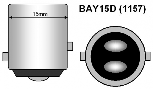 BAY15D LED 8-SMD 5050 lamp 12v wit