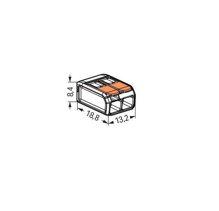 Wago connection terminal 2-way 0.2-4 mm² - Feed-through connector per piece
