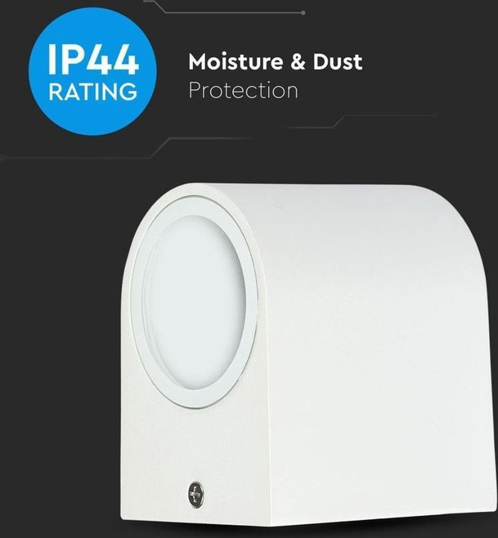 White wall lamp fixture - Round - GU10 fitting - 35W - IP44