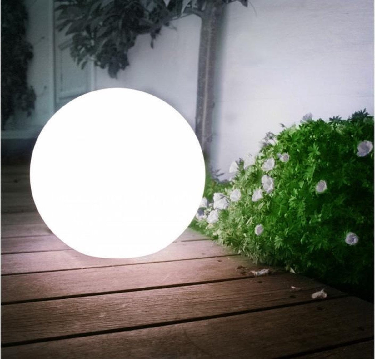 LED garden globe 20cm - Solar - White