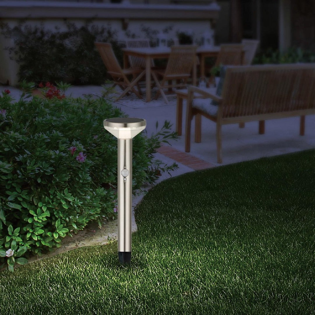 Spot solaire LED au sol - 1,7 W - Blanc neutre - Avec détecteur de mouvement