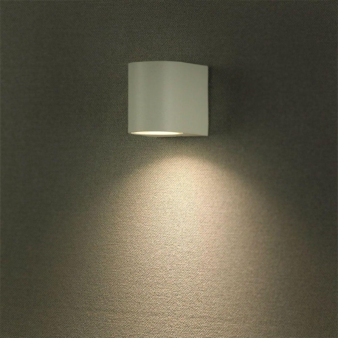 White wall lamp fixture - Round - GU10 fitting - 35W - IP44