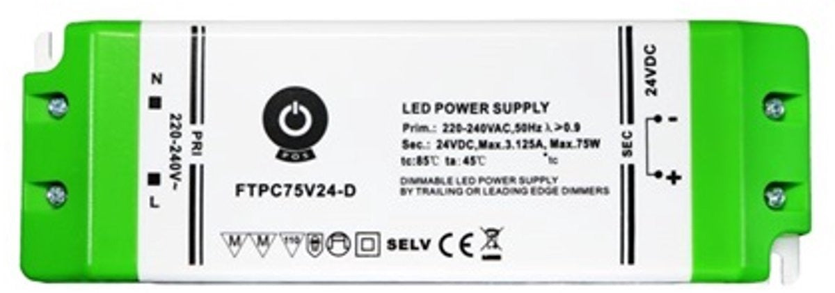 75W 12V DC dimbare voeding