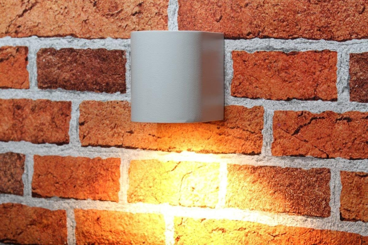 White wall lamp fixture - Round - GU10 fitting - 35W - IP44
