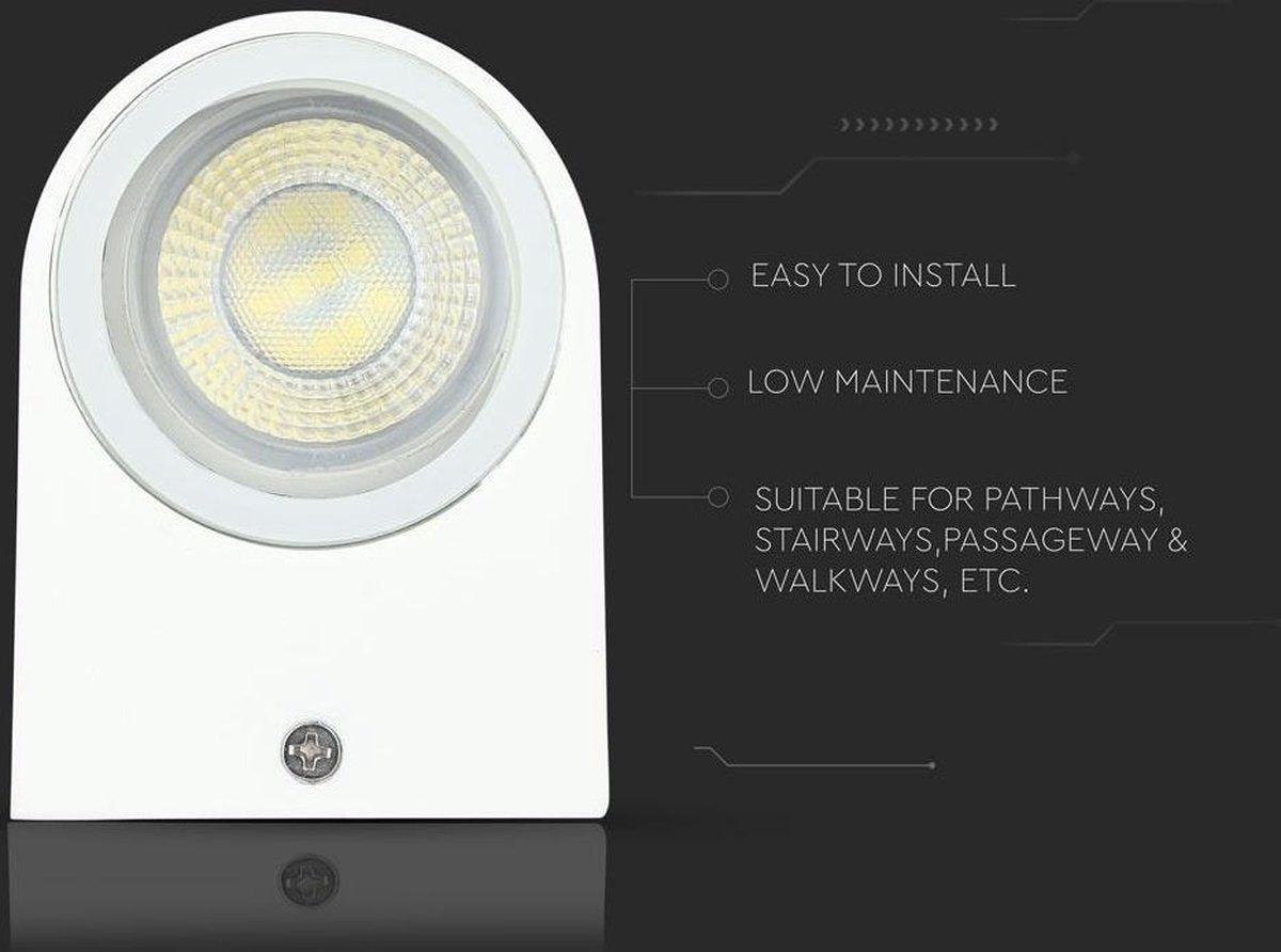 White wall lamp fixture - Round - GU10 fitting - 35W - IP44