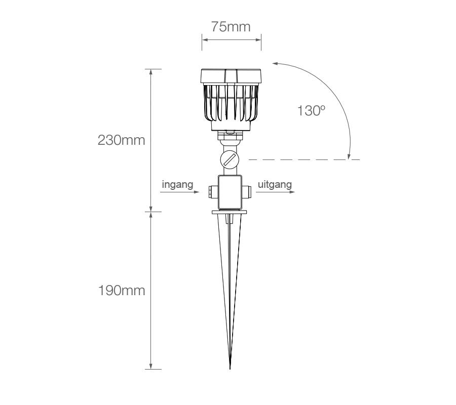 Spot LED XL au sol - 7 W - Bleu - IP65