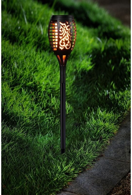LED garden torch - 1 Watt - Solar - Flame effect - With twilight sensor