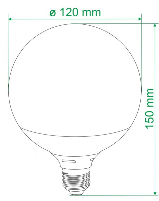 XL LED lamp E27 12cm doorsnee 15W  warm wit