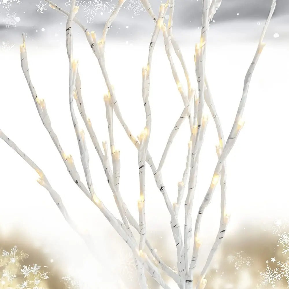 Christmas willow branch set - 20 LEDs - Warm white - White