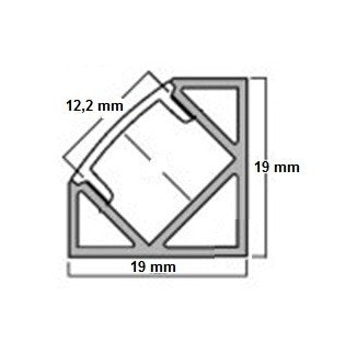 LED Profiel 2.5 meter - 45 graden