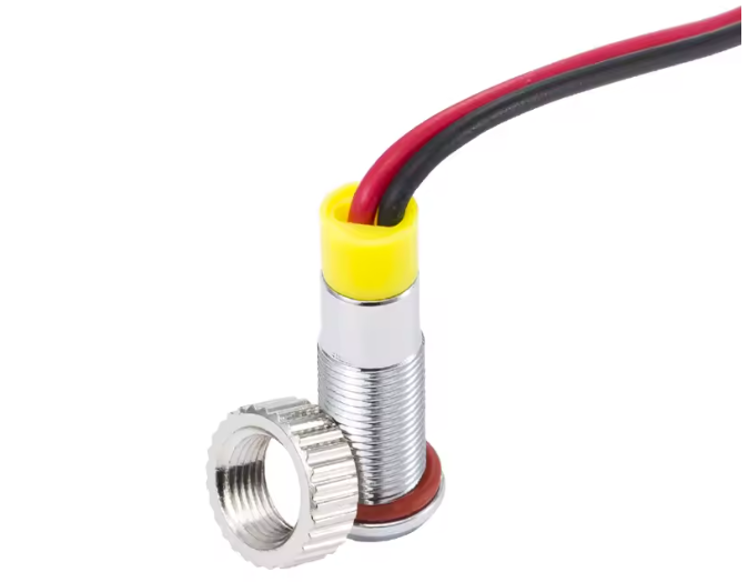 Mini LED indicatielampje - KNIPPEREND - 6mm - 12V - Rood - Metalen behuizing