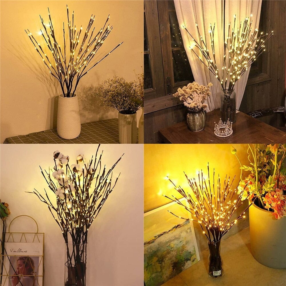 Christmas willow branch set - 20 LEDs - Cold white