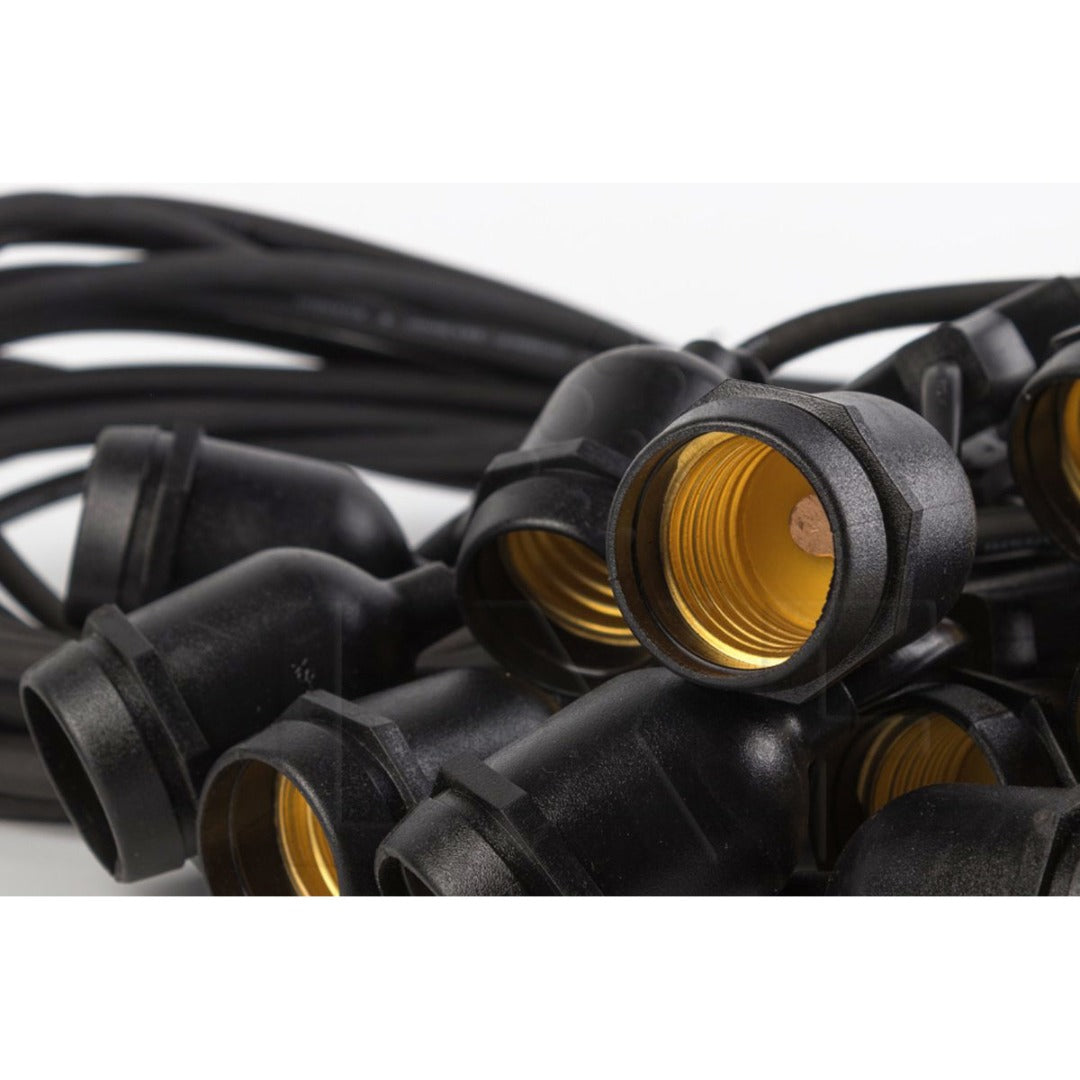Guirlande lumineuse LED - 10 douilles E27 - 5 mètres - IP65 - connectable - 220 volts