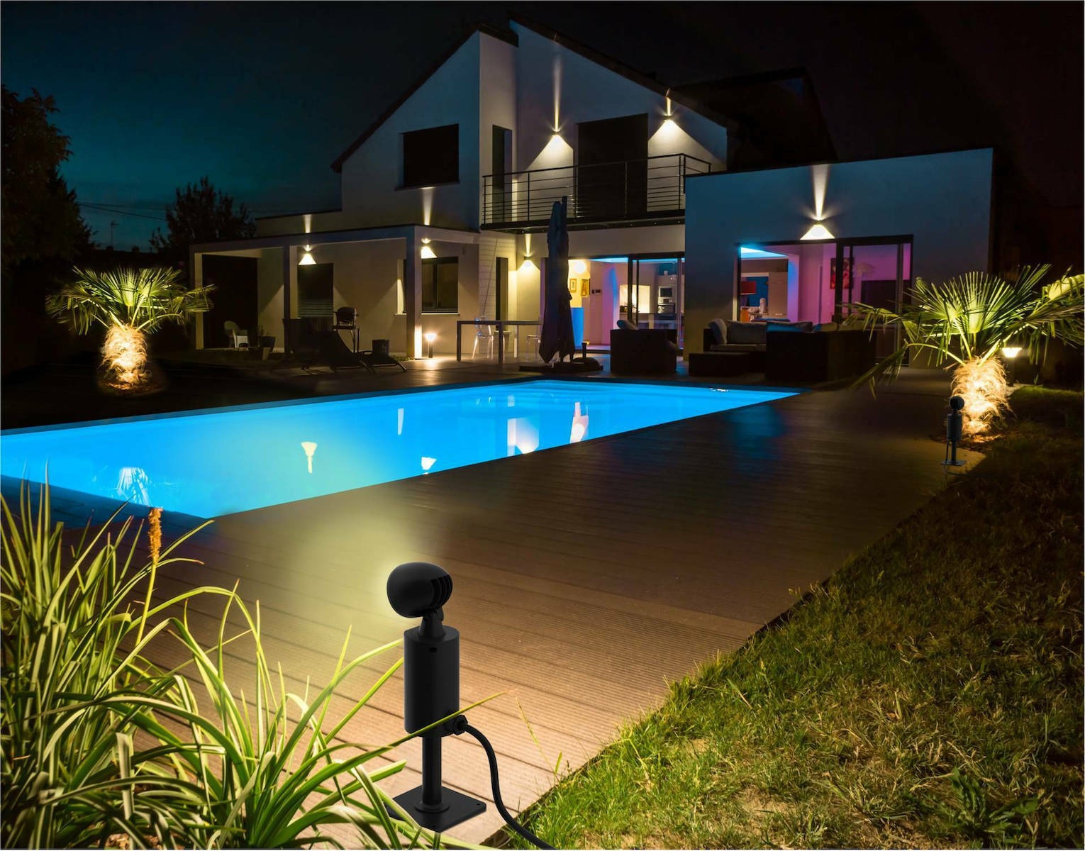 Projecteur LED extérieur WiFi - 3 watts - RGB + blanc froid