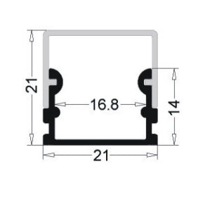 Profilé LED de 1 mètre - 14 mm de large