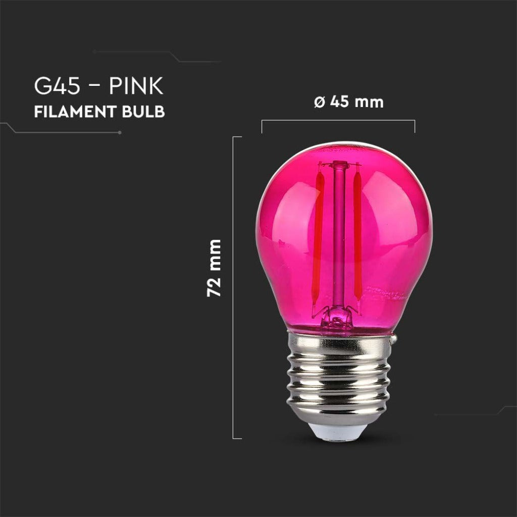 E27 filament lamp - Pin cable LED lamp - 2W - Pink