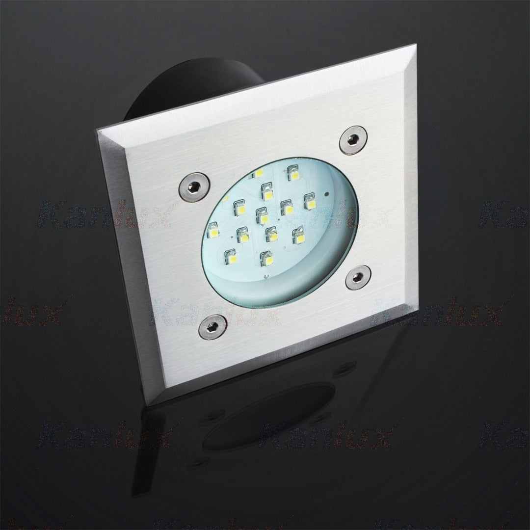 LED ground spot - 0.7W - 65mm - Cold white - Recessed - Square