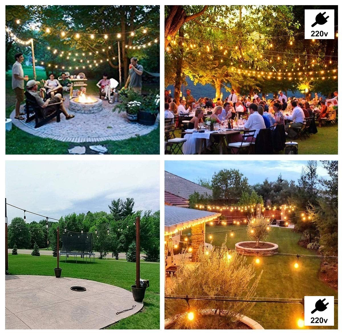 LED string lights - 5 lights - 5 meters - Connectable - Waterproof - 220 Volt - Hanging lamps