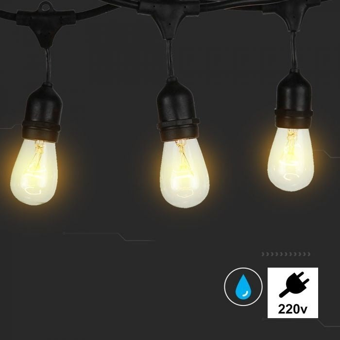 LED string lights - 5 lights - 5 meters - Connectable - Waterproof - 220 Volt - Hanging lamps