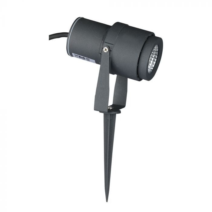 220 volts - Lampe de jardin - Blanc chaud - 12 watts - Boîtier gris - Spot au sol