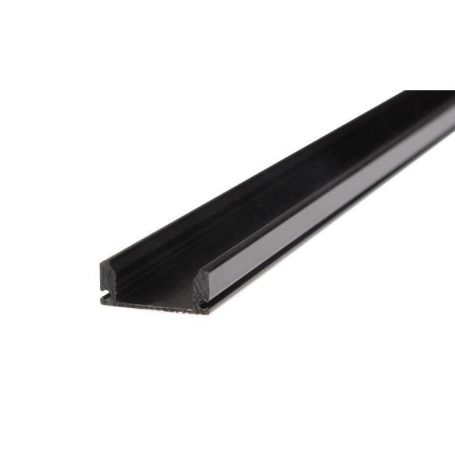 Profilé LED - Avec diffuseur blanc laiteux - 2 mètres - 7 x 16 mm - PVC - Noir