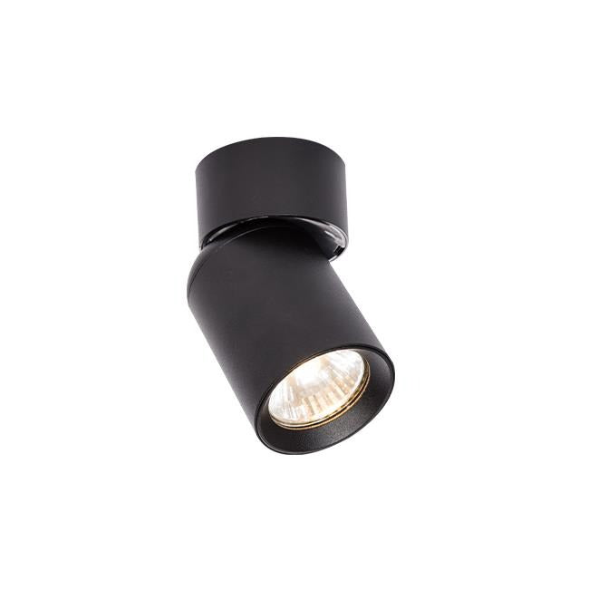 Ronde opbouw plafondspot - GU10 fitting - Draaibaar - Zwart