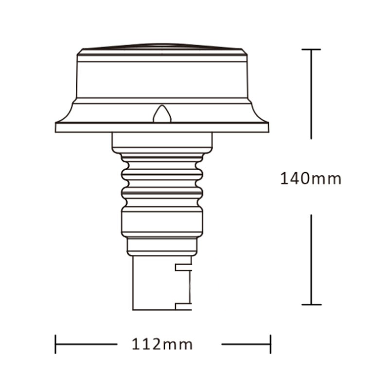 Orange roof rotating light / strobe - 36 LED - R10 / R65 - IP66