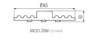 LED Module Inbouw Magnetisch Rond - 220V 20W 4000K - Kanlux MOD