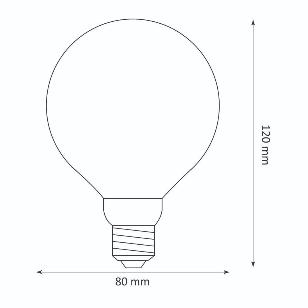 E27 LED filament - G80 - 200 lumen - Extra warm white - Premium vintage