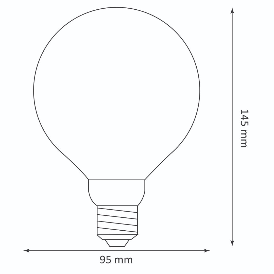 E27 LED filament - G95 - 200 lumen - Extra warm white - Premium vintage