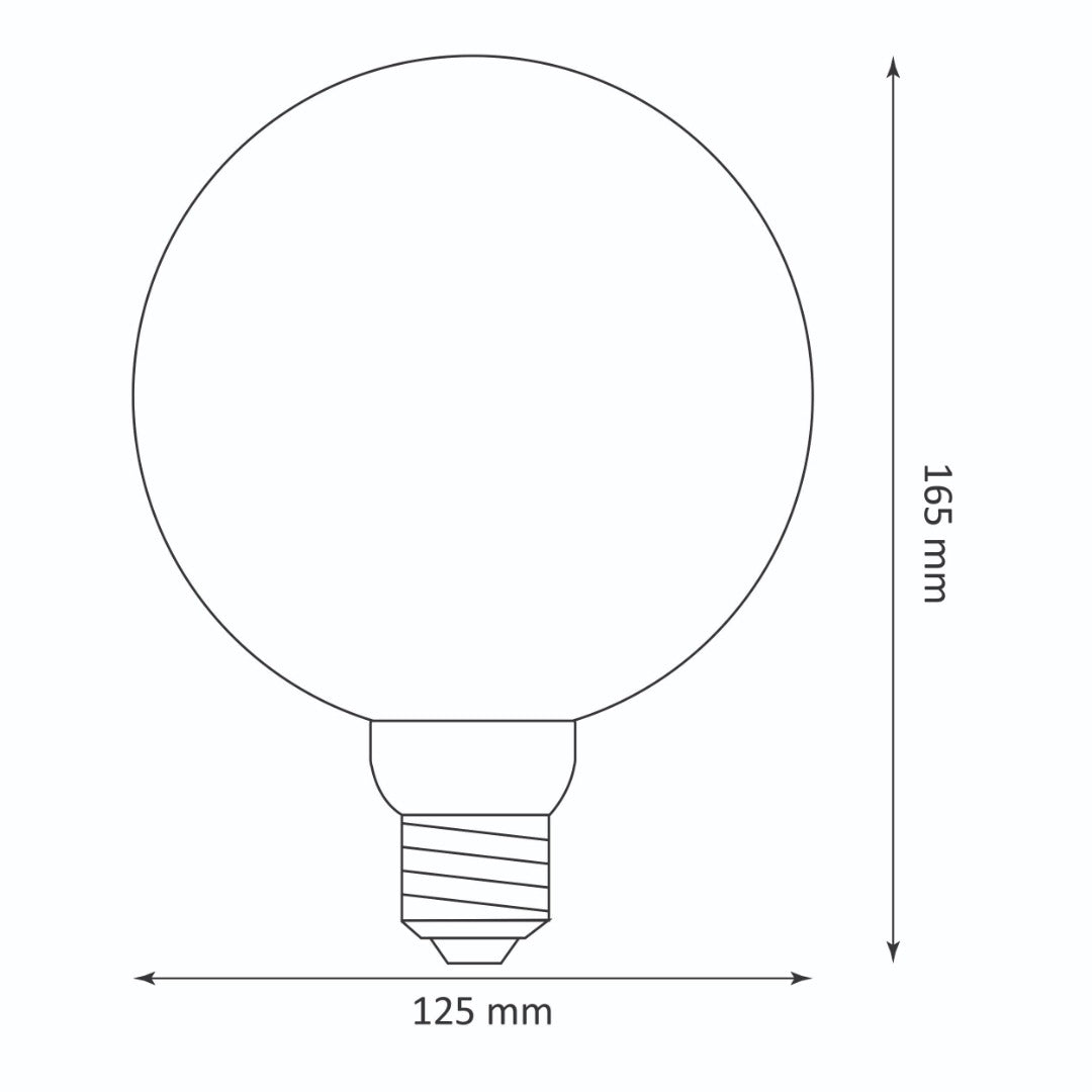 E27 LED filament - G125 - 200 lumen - Extra warm white - Premium vintage