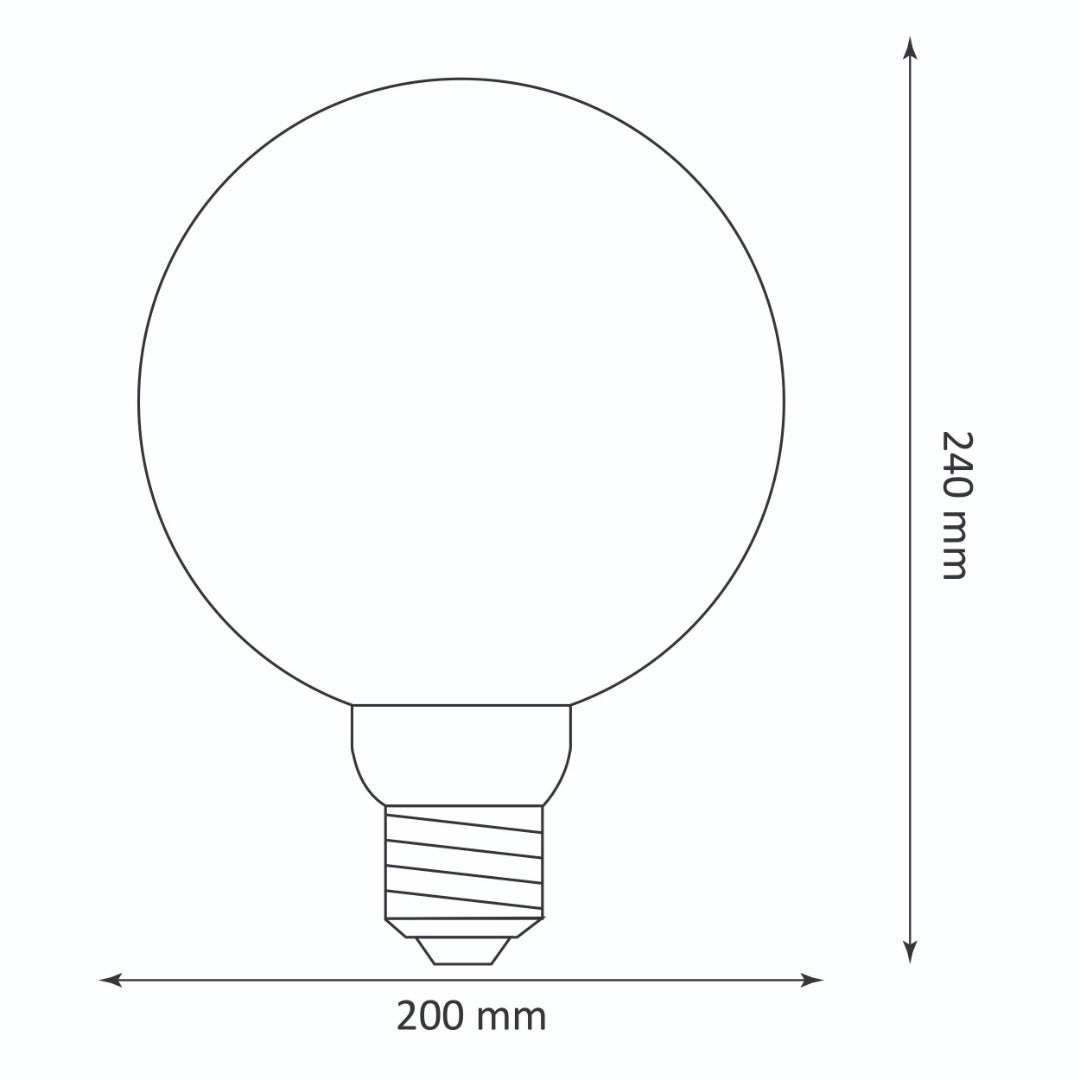 E27 LED filament - G200 - 100 lumens - Extra warm white - Premium vintage