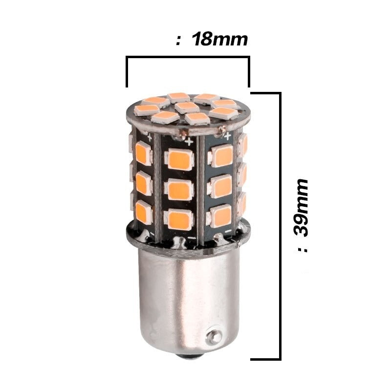 ORANGE - BA15S - LED - 33 SMD - 2835 - 12V