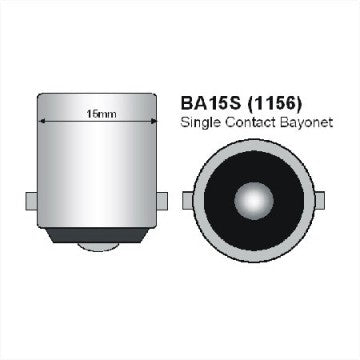 BA15S LED 13-SMD 5050 - 12V LED lamp WARM WHITE
