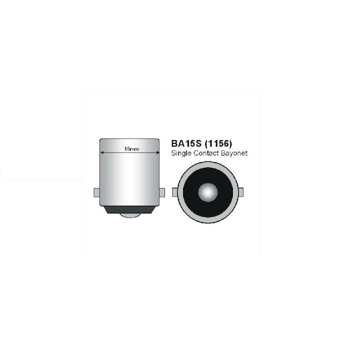 BA15S - 5050 - 18SMD - Oranje - 24V LED lamp