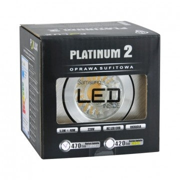 LED spotlight - complete fixture - stainless steel square - silver - cold white