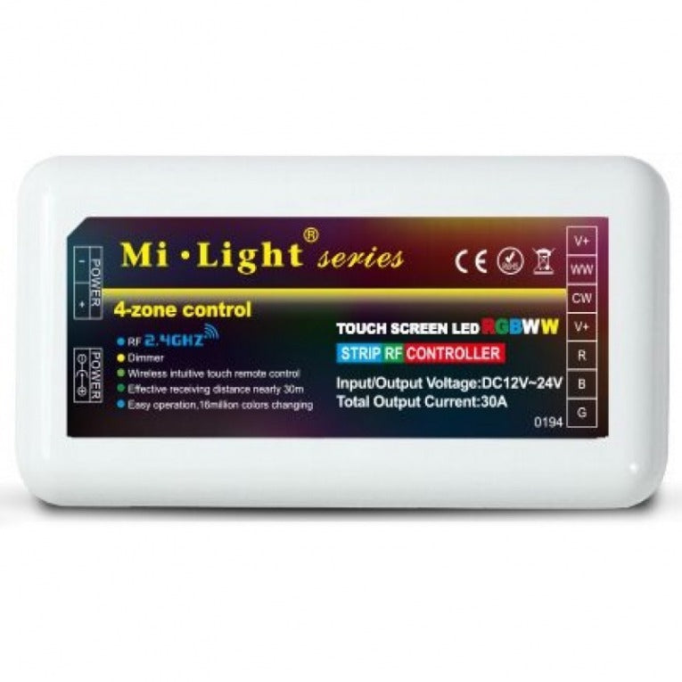 Récepteur intelligent pour ruban LED - 4 groupes - COULEUR + BLANC