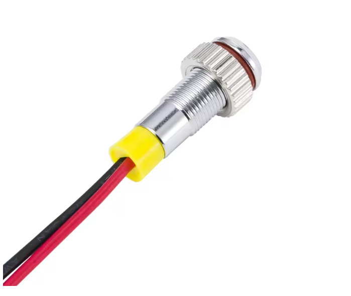 Mini LED indicatielampje - KNIPPEREND - 6mm - 12V - Rood - Metalen behuizing