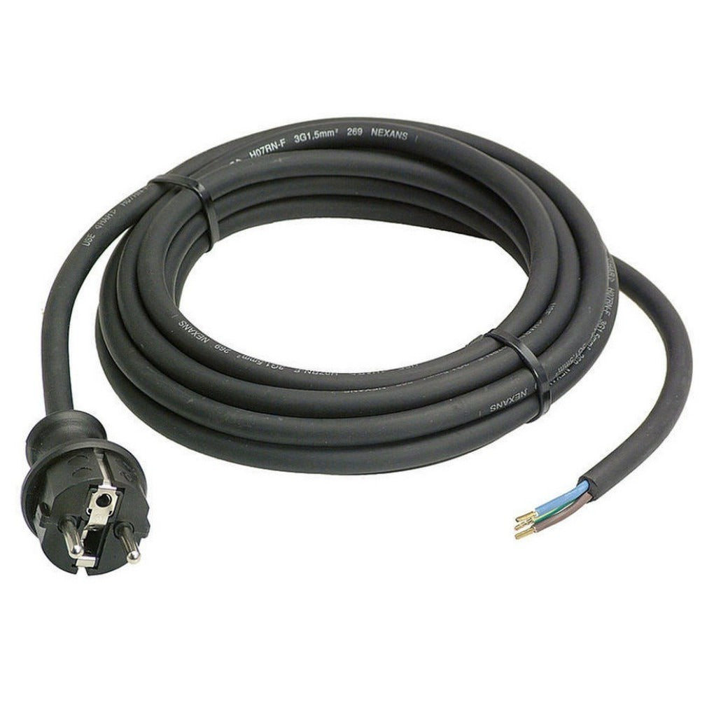 Neoprene outdoor cable 5 meters - 3x 0.75mm with plug