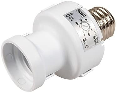 Twilight switch + timer - E27 fitting - White