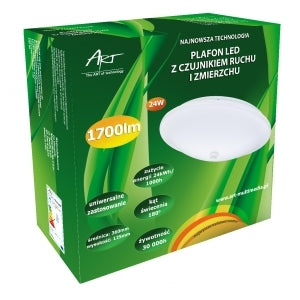 LED plafond lamp. rond. 24W. beweging & schemer sensor