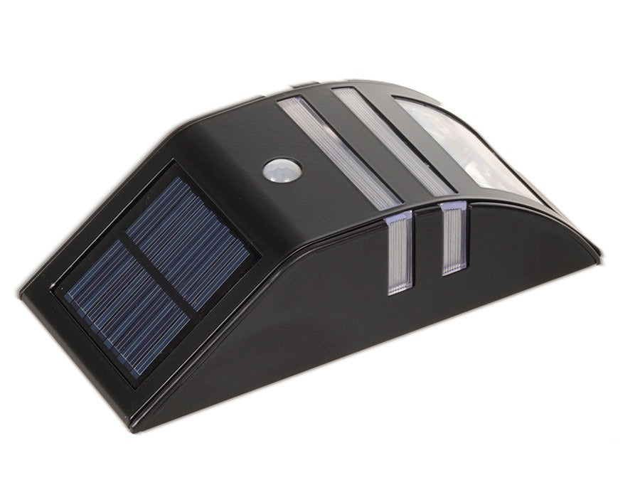 Solar LED Outdoor Lamp - Cold White - 50 Lumen - Twilight + Motion Sensor - Black