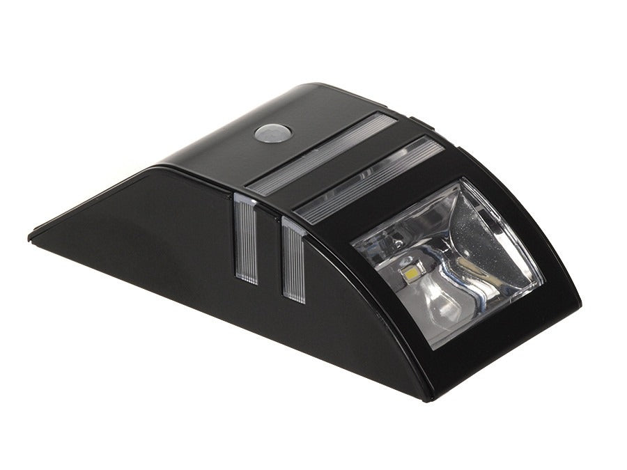 Solar LED Outdoor Lamp - Cold White - 50 Lumen - Twilight + Motion Sensor - Black