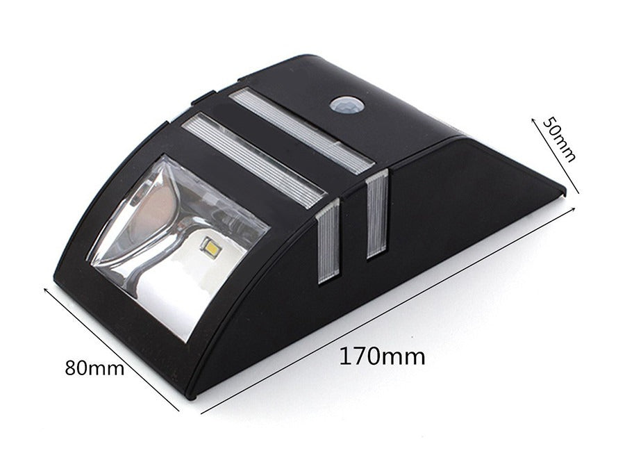 Solar LED Outdoor Lamp - Cold White - 50 Lumen - Twilight + Motion Sensor - Black