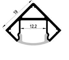 LED Profiel 3 meter - 45 graden