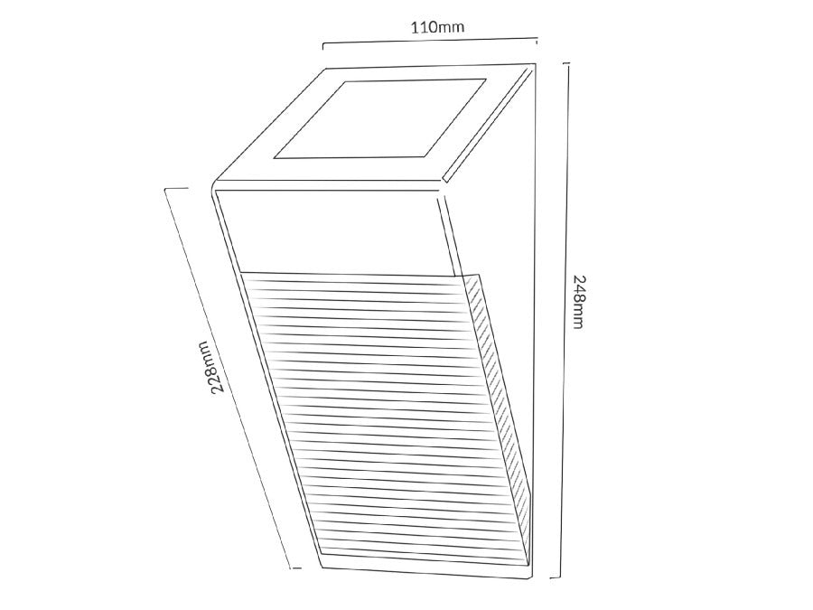 Solar LED Outdoor Lamp - 0.7 Watt - Twilight + Motion Sensor